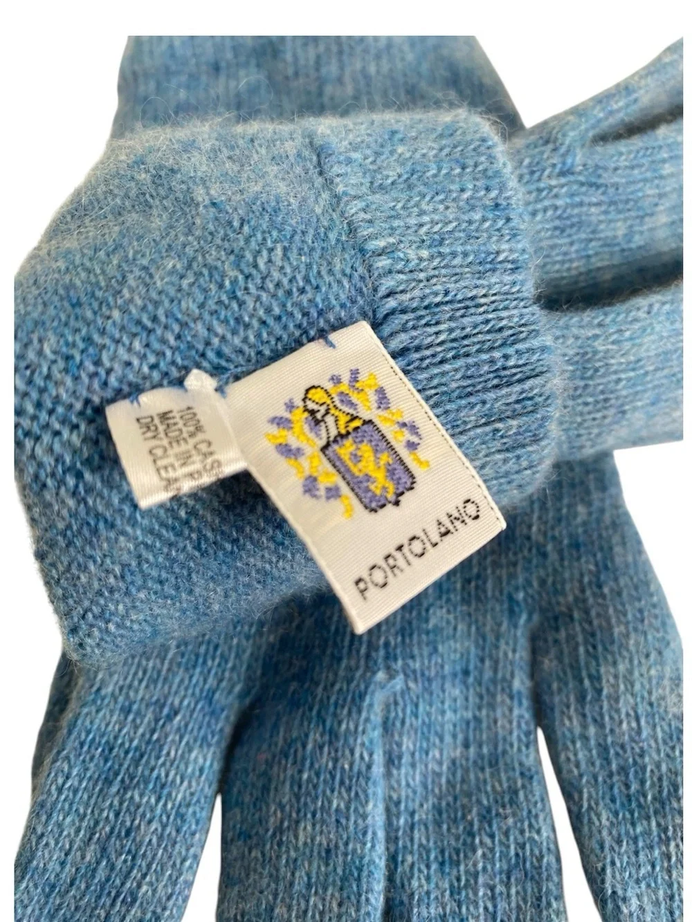 Portolano Soft Blue Cashmere Gloves S/M